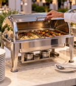 Chafing-dish-con-arroz-y-guiso
