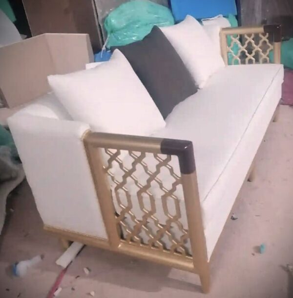 Rose wood and white 2 seated sofa